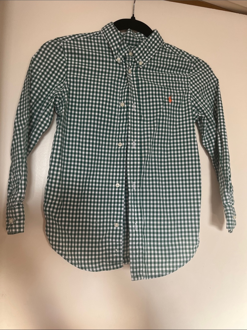 Ralph Lauren Green & White Gingham Button-Down Shirt